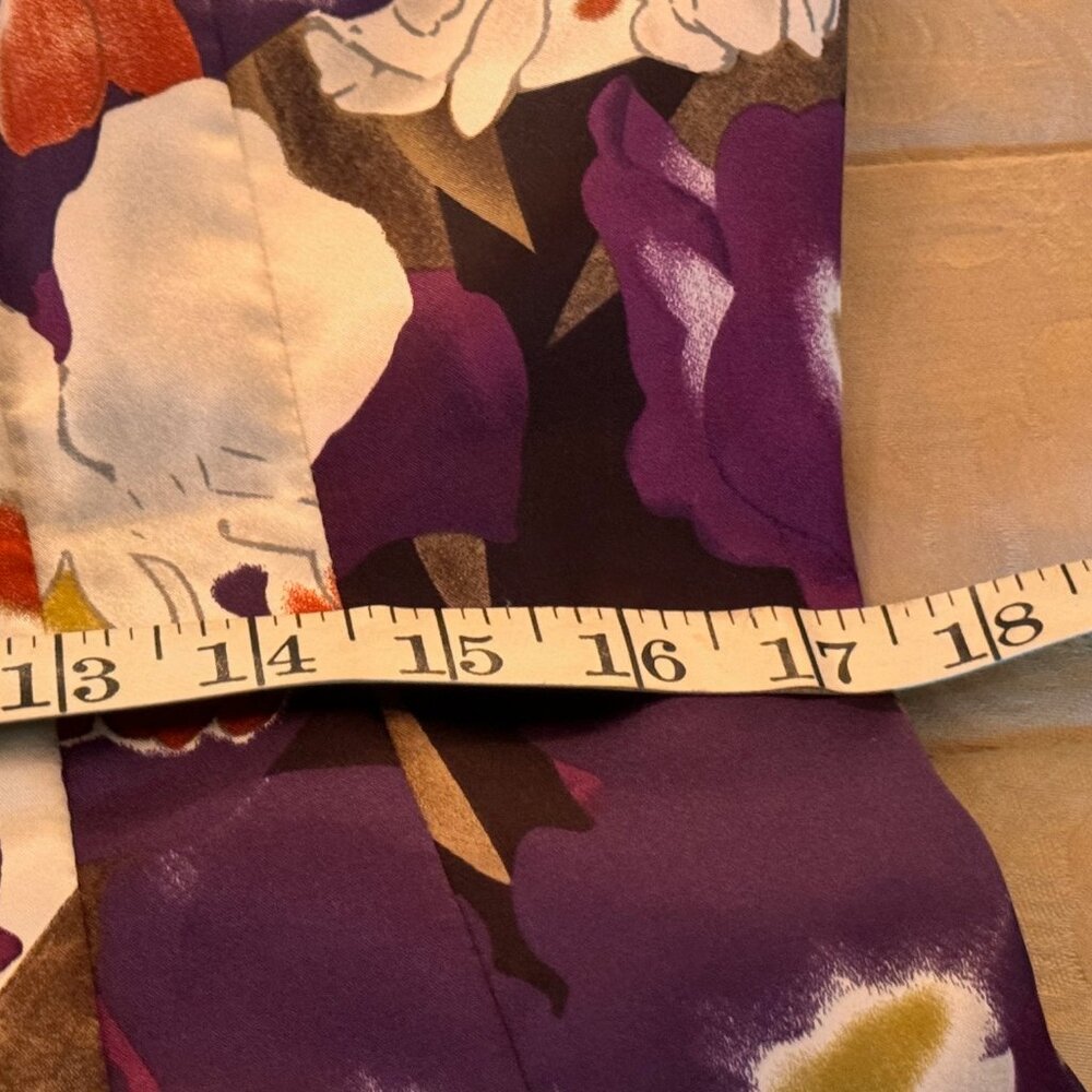 Tahari Purple Floral Sheath Dress Satin Polyester Blend, SZ 12, EUC - Picture 8 of 14